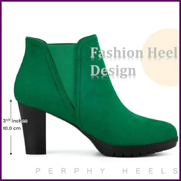 Chelsea Ankle Boots Lug Sole Elastic Platform Booties Women's Shoes